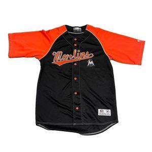 Florida Marlins Baseball Jersey Mens M Black/Orange MLB True Fan Miami